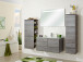 Midischrank >Carrie III< in Graphit Struktur aus Glas - 50x123x33cm (BxHxT)
