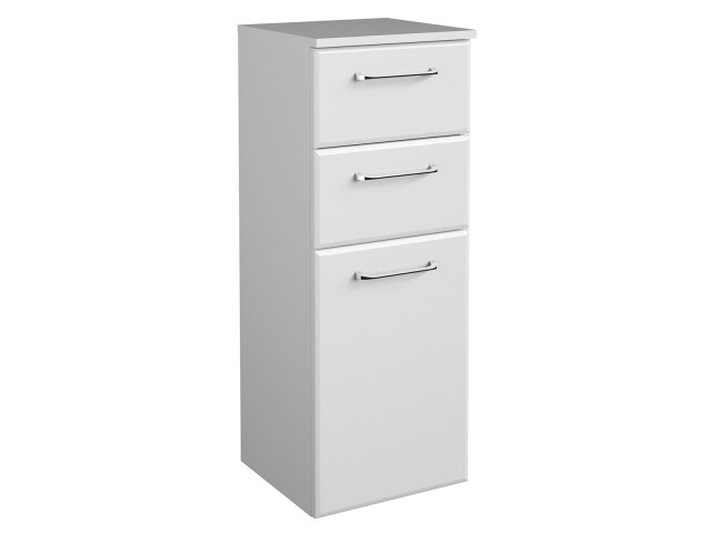 Unterschrank >Carrie< in Weiß Glanz aus Glas - 35x90,5x33cm (BxHxT)