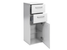 Unterschrank >Carrie< in Weiß Glanz aus Glas - 35x90,5x33cm (BxHxT)