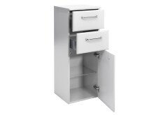 Unterschrank >Carrie< in Weiß Glanz aus Glas - 35x90,5x33cm (BxHxT)