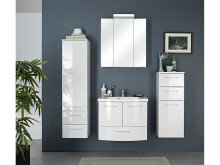 Unterschrank >Carrie< in Weiß Glanz aus Glas - 35x90,5x33cm (BxHxT)