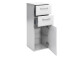 Unterschrank >Carrie< in Weiß Glanz aus Glas - 35x90,5x33cm (BxHxT)
