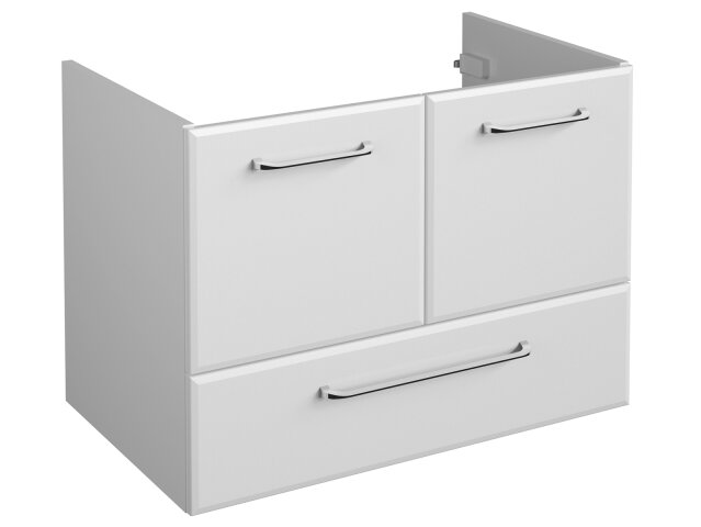Waschbeckenunterschrank >Carrie I< in Weiß/Hochglanz aus MDF - 72x51x44 (BxHxT)