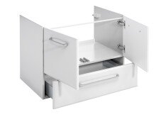 Waschbeckenunterschrank >Carrie I< in Weiß/Hochglanz aus MDF - 72x51x44 (BxHxT)