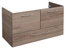 Waschbeckenunterschrank >Carrie II< in Chrom-Glanz aus MDF - 96x51x44cm (BxHxT)