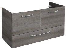 Waschbeckenunterschrank >Carrie II< in Chrom-Glanz aus MDF - 96x51x44cm (BxHxT)