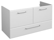 Waschbeckenunterschrank >Carrie II< in Chrom-Glanz aus MDF - 96x51x44cm (BxHxT)