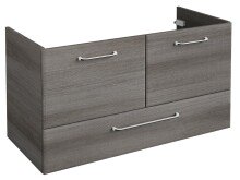 Waschbeckenunterschrank >Carrie II< in Chrom-Glanz aus MDF - 96x51x44cm (BxHxT)