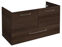 Waschbeckenunterschrank >Carrie II< in Chrom-Glanz aus MDF - 96x51x44cm (BxHxT)