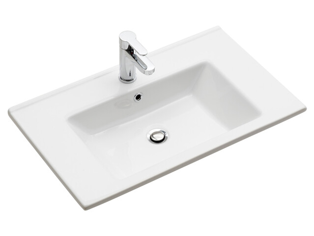 Waschbecken >Carrie I< in Weiß aus Keramik - 75x2x45cm (BxHxT)
