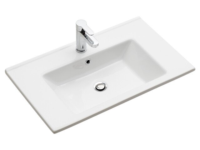Waschbecken >Carrie I< in Weiß aus Keramik - 75x2x45cm (BxHxT)