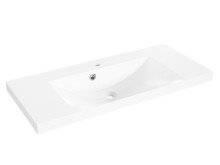Waschbecken >Carrie I< in Weiß aus Mineralmarmor - 5x45cm (HxT)