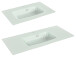 Waschbecken >Carrie I< in Weiß aus Glas - 1,5x44,5cm (HxT)
