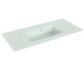 Waschbecken >Carrie I< in Weiß aus Glas - 1,5x44,5cm (HxT)