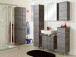 Hängeschrank >Carrie< in Graphit Struktur aus Glas - 35x70x20cm (BxHxT)
