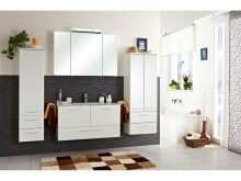 Spiegelschrank >Carrie III< in Weiß-Glanz - 105x70x16cm (BxHxT)
