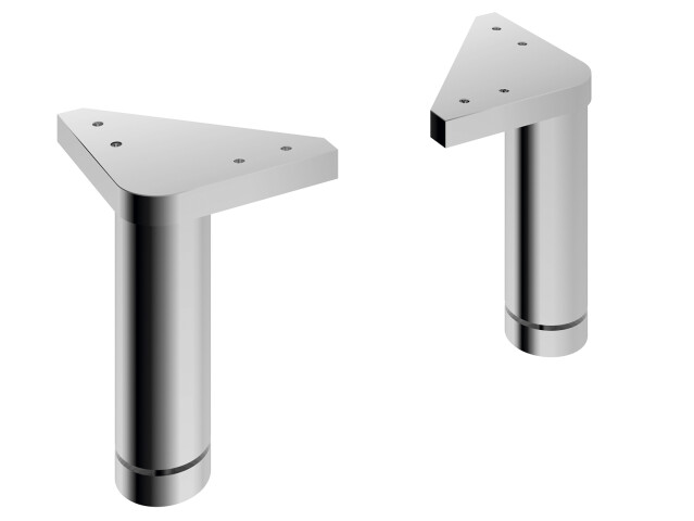 Möbelfuß >Carrie I< (2-er Set) in Chrom-Glanz - 3x10cm (BxH)