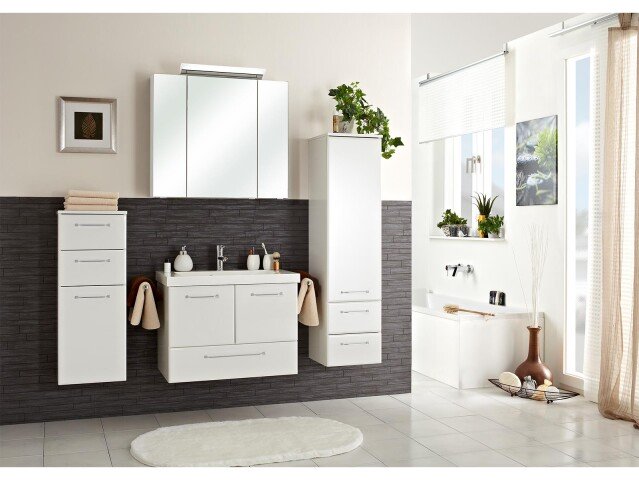 Badezimmer-Set >Carrie II< (5-teilig) in Weiß aus Keramik