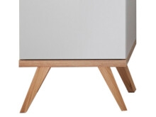 Unterschrank >Jenn< in Weiß/Hochglanz aus Glas - 35,5x89,5x33cm (BxHxT)