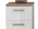 Unterschrank >Jenn< in Weiß/Hochglanz aus Glas - 35,5x89,5x33cm (BxHxT)