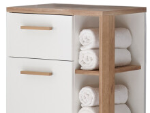 Unterschrank >Jenn II< in Weiß/Hochglanz aus Glas - 50,5x89,5x33cm (BxHxT)