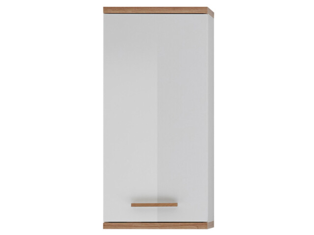 Hängeschrank >Jenn I< in Weiß/Hochglanz aus Glas - 35,5x74,5x20,5cm (BxHxT)