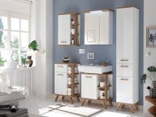 Hängeschrank >Jenn II< in Weiß/Hochglanz aus Glas - 50,5x74,5x20,5cm (BxHxT)