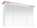 Spiegelschrank >Jenn II< in weiß-glänzend aus Massivholz - 110x72x20cm (BxHxT)