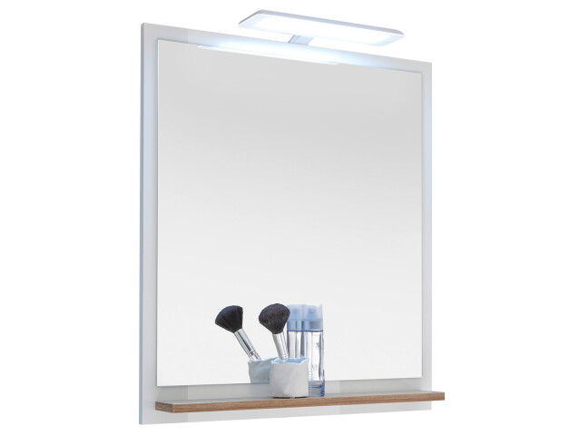 Wandspiegel >Jenn I< in Weiß aus Massivholz