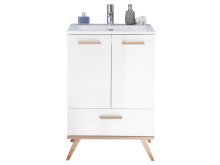 Badezimmer-Set >Jenn I< (7-teilig) in Weiß aus Glas - 161,5x205x46cm (BxHxT)