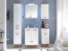 Badezimmer-Set >Jenn I< (7-teilig) in Weiß aus Glas - 161,5x205x46cm (BxHxT)