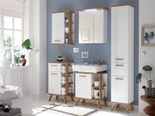 Waschbeckenunterschrank >Jenn< in Weiß/Hochglanz - 60,5x65x33 (BxHxT)