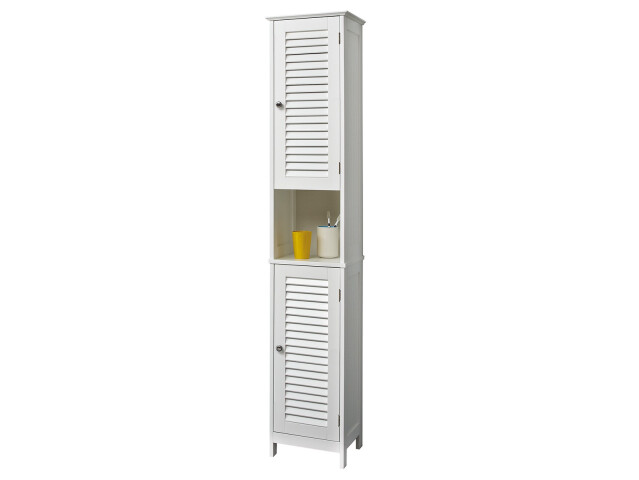 Hochschrank >Jonathan< in Weiß aus MDF - 32x170,5x30cm (BxHxT)