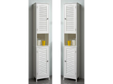 Hochschrank >Jonathan< in Weiß aus MDF - 32x170,5x30cm (BxHxT)