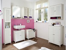 Hochschrank >Jonathan< in Weiß aus MDF - 32x170,5x30cm (BxHxT)