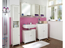 Hochschrank >Jonathan< in Weiß/LI aus MDF - 32x170,5x30cm (BxHxT)