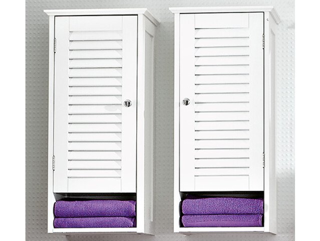 Hängeschrank >Jonathan< in Weiß aus MDF - 32x68x22,5cm (BxHxT)