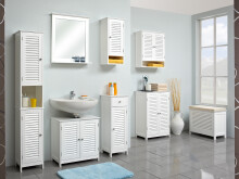 Hängeschrank >Jonathan< in Weiß aus MDF - 32x68x22,5cm (BxHxT)