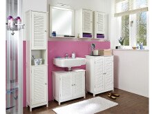 Hängeschrank >Jonathan< in Weiß aus MDF - 32x68x22,5cm (BxHxT)