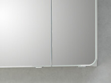 Spiegelschrank >Maire I< in Polarweiß/Hochglanz aus Glas - 90x72x17cm (BxHxT)