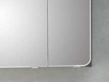 Spiegelschrank >Maire I< in Steingrau/Hochglanz aus Glas - 90x72x17cm (BxHxT)
