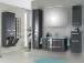 Spiegelschrank >Maire I< in Steingrau/Hochglanz aus Glas - 90x72x17cm (BxHxT)