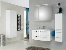 Hochschrank >Maire II< in Chrom-Glanz aus Glas - 60x168x33cm (BxHxT)