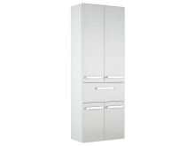 Hochschrank >Maire III< in Chrom-Glanz aus Glas -...
