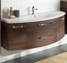 Waschbeckenunterschrank >Akron II< in verchromt aus Metall - 140x49,2x48 (BxHxT)
