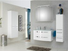 Midischrank >Maire I< in Chrom-Glanz aus Glas - 30x121x33cm (BxHxT)
