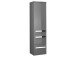 Midischrank >Maire I< in Chrom-Glanz aus Glas - 30x121x33cm (BxHxT)