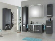 Unterschrank >Maire I< in Chrom-Glanz aus Glas - 30x73x33cm (BxHxT)