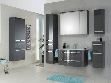 Unterschrank >Maire I< in Chrom-Glanz aus Glas - 30x73x33cm (BxHxT)