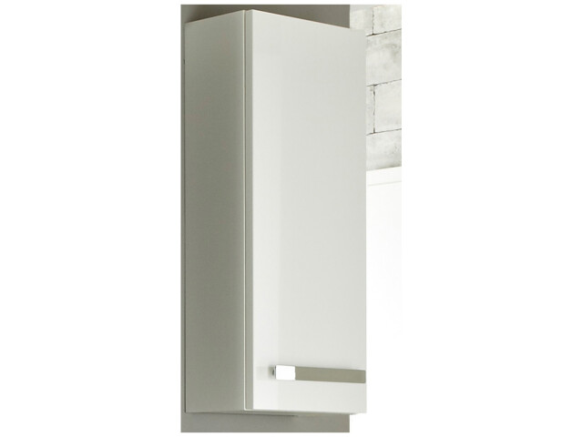 Hängeschrank >Maire< in Polarweiß Hochglanz aus Glas - 30x70x17cm (BxHxT)